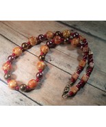 Handmade New Necklace Bead Painted Wood Metal Glass Multi Color 18&quot;+  - $12.00