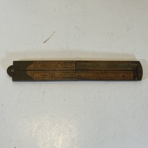Vintage Lufkin No 388 12&quot; Folding Rule Hand Tool Ruler Tape Wood &amp; Brass... - £27.66 GBP