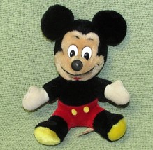 Vintage Walt Disney Mickey Mouse Plush Made In Korea Stuffed Animal Sitting Toy - £10.07 GBP