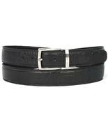 Paul Parkman Mens Belt Crocodile Embossed Black Italian Hand-Painted B02... - $169.99