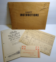 Variety Bingo Pinball Machine Original Manual Schematic Card  &amp; Envelope... - £51.94 GBP