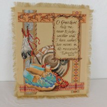 In His Moccasins E LaughingFox Wells Completed Mounted Cross Stitch 15.5&quot;x 2.75&quot; - £61.33 GBP