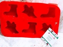 Holiday Christmas Red Silicone Candy Mold. 6.8in x 10 in. - £13.40 GBP