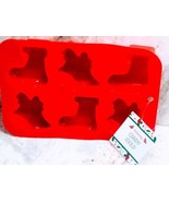 Holiday Christmas Red Silicone Candy Mold. 6.8in x 10 in. - £13.23 GBP