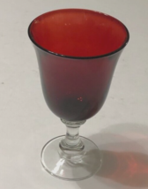 $8 Luminarc Wine Ruby Red Vintage Water Thick Stem Glass Retired - $8.32