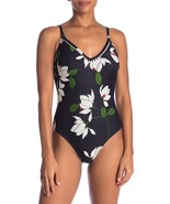 Robin Piccone 180715 Elisa V-neck One Piece Swimsuit SZ 6 MIDNIGHT - $881.24 MXN