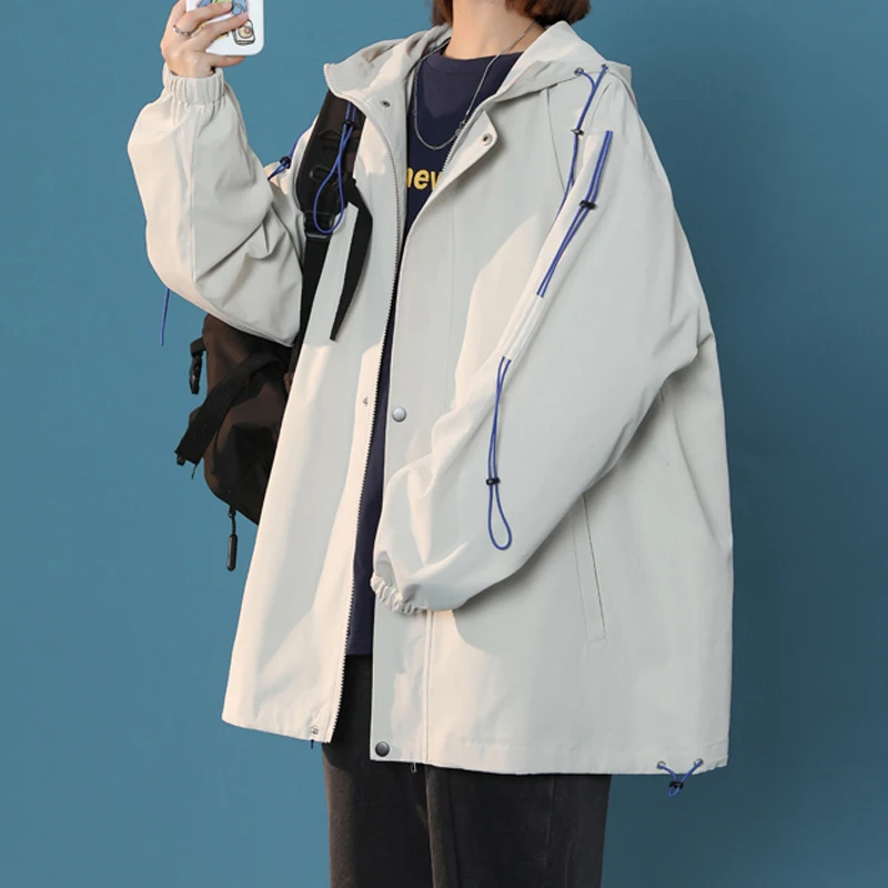 NELLARGEL Women Solid Harajuku Hooded Varsity Jacket  Female Vinatge Streetwear  - £165.16 GBP