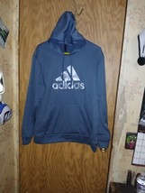 Adidas 3 Stripes Hoodie Mens Size Large Gray With. Camo Activewear Drawstrings  - $24.22