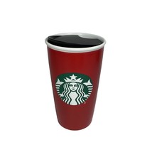 Starbucks 2016 Red Double Wall Ceramic Coffee Cup Mug Travel To Go Tumbl... - £8.74 GBP