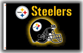 Pittsburgh Steelers Football Team HELMET Flag 90x150cm 3x5ft Fan Best Banner - £11.05 GBP