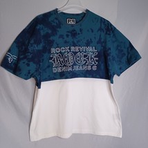Rock Revival Shirt Mens XXXL Blue Green/White Thick Pullover T-Shirt Str... - $607.70 MXN