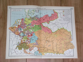 1937 Vintage Historical Map Central Europe Poland Germany Austria Sweden In 1791 - £18.89 GBP