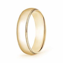 ANGARA Classic Milgrain Comfort Fit Wedding Band for Him in 14K Solid Gold - £518.94 GBP