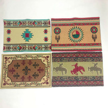 Southwestern Design Tapestry Jacquard Set of 4 Different Place mats  #X021 - £15.76 GBP