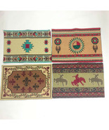 Southwestern Design Tapestry Jacquard Set of 4 Different Place mats  #X021 - £15.85 GBP