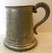 Vintage Pewter Baby Cup Sheffield England Rock a Bye Baby 3&quot; - £11.84 GBP