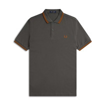 Fred Perry Men&#39;s Short Sleeve M3600 Twin Tipped Polo Shirt Field Green/Nutflake - £53.18 GBP