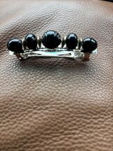 Vintage Handmade Black Beaded Hair Barrette Metal Clip Hair Accessory Up... - $64.35