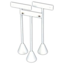 3 Earring T Stand White Leather Showcase Display 6.75&quot; - £22.19 GBP
