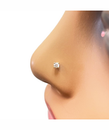 18ct White Or Yellow Gold Diamond Nose Stud Pin 0.05ct 4 claw 2.3mm Width - $214.70