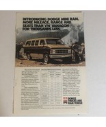 Dodge Mini Ram Print Ad Advertisement Vintage Pa2 - £5.42 GBP