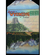 1941 color litho POST CARD fold-out album SCENIC WYOMING posted - £4.08 GBP