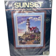 Sunset &quot;Coastal Retreat&quot; Crewel Kit 11106 14&quot;x18&quot; Or 18&quot;x22&quot; New - $14.40