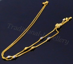 Diamond Cut 22 Karat Yellow Gold Handmade Beads Box Chain 18&quot; Necklace CH123 - £1,080.00 GBP