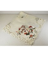 Embroidery Christmas  Snowman Family Tablechoth 34X34 Square RN#87077 - $37.38 CAD