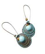 Fashion Jewelry Womens Blue Rustic Bohemian Dangle Earrings Boho Accesso... - £15.72 GBP