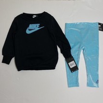 Nike Baby Sweatshirt &amp; Leggings Pants Set Outfit 24M Black Copa NWT - £22.82 GBP