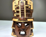 Vintage Hand Carved Wood Tribal Mask 2 Tone Light and Dark Décor 7.25x4.5in - $59.99