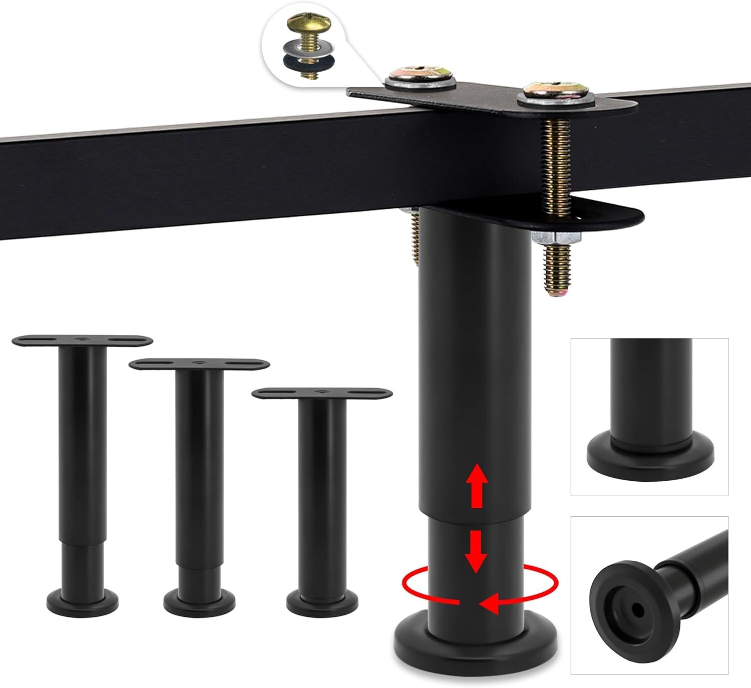 4Pcs Bed Support Legs, Adjustable Height Metal Bed Frame Support Legs,, ... - $42.92