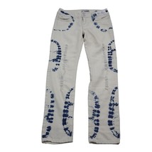 Revolution Pants Womens 7 White Denim Blue Dye Straight Revolt Distresse... - $29.68