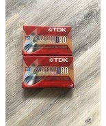 TDK Lot Of 2 Superior D90 Normal Bias Blank Cassette Tapes BRAND NEW SEALED - £3.83 GBP