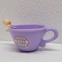 Vintage Littlest Pet Shop Purple Teacup Tea Cup Tan Kitty Cat Kitten Toy - £15.51 GBP