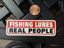 Small Hand made Decal sticker Fishing Lures Real People - £4.76 GBP