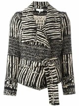 IRO Aska Embroidered Knit Jacket Moto Style Wrap in Black $798, Sz 40 - £116.43 GBP
