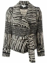 IRO Aska Embroidered Knit Jacket Moto Style Wrap in Black $798, Sz 40 - $148.49