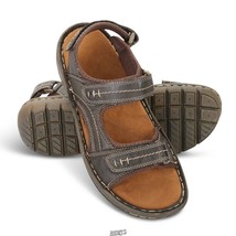 Hammacher Gentleman&#39;s Perfect Fit Comfort Sandals Shoes Size 9 Coffee Bean Color - £30.35 GBP