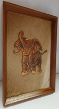 Vintage Copper Elephant On FUR-WOOD FRAMED-UNUSUAL One Of A Kind.. Poc - £27.58 GBP