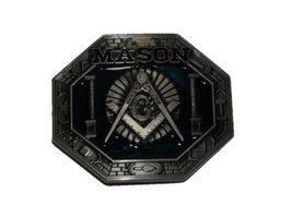 K&#39;s Novelties Mason Masonic Freemason Crest Blue Belt Buckle - Party Decorations - £27.54 GBP