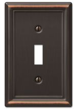 Amerelle Chelsea Aged Bronze 1 gang Stamped Steel Toggle Wall Plate - $9.95