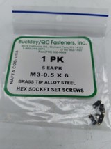 NEW Buckley/QC Fasteners M3-0.5 X 6 Brass Tip ST Steel Hex Socket Set Screws Lot - £6.99 GBP