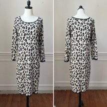 Velvet by Graham and Spencer Leopard Knit Long Sleeve Midi Dress Mob Wife L - $485.60 MXN