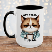 NOT TODAY HUMAN Cat Funny Sarcastic Mug Gift Coffee Cup Coffee Mug 11- 15oz - $14.99+
