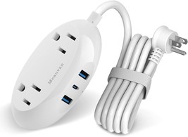 Power Strip Surge Protector:  5ft Extension Cord with USB Ports and 2 Outlets, 2 - £28.67 GBP