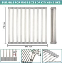 Over the Sink Dish Drying Rack Kitchen Rolling Dish Drainer 17.5&quot;x17.3&quot; NEW - £12.61 GBP