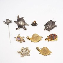 Lot of 9 Costume Jewelry Turtle Brooch - £75.26 GBP