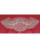 Vtg Nucut Signed Cut Glass Sawtooth Edge Oval Nappy Candy Dish Beads Sta... - $239.29 MXN